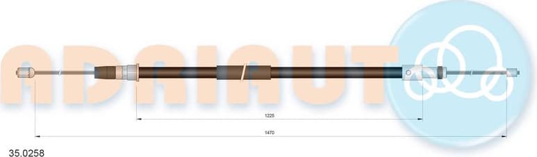 Cable Pull, parking brake 35.0258