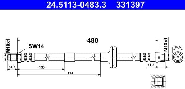 Brake Hose 24.5113-0483.3