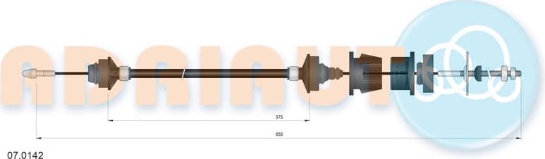 Cable Pull, clutch control 07.0142