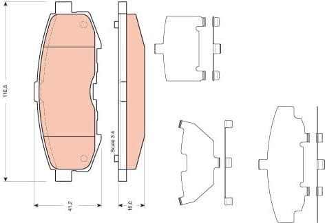 Brake Pad Set, disc brake GDB3406 - image 2