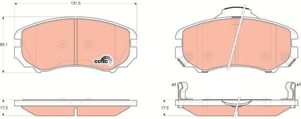 Brake pads front, Top Quality GDB3352 - image 3