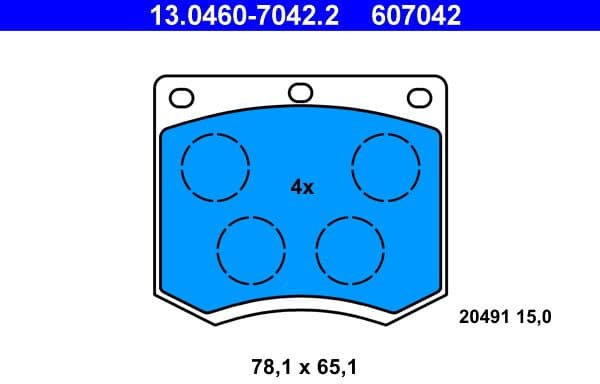Brake Pad Set, disc brake 13.0460-7042.2
