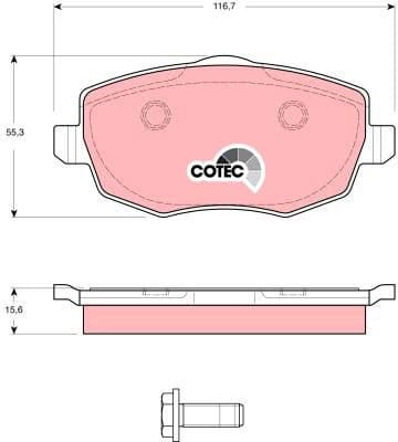 Brake Pad Set, disc brake COTEC GDB1593 - image 4