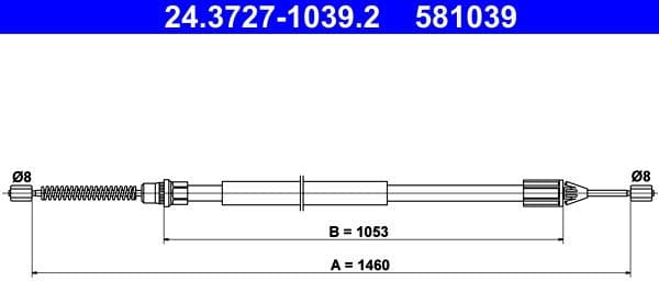 Cable Pull, parking brake 24.3727-1039.2