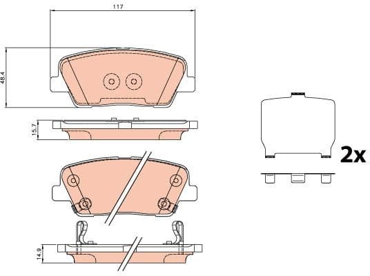 Brake Pad Set, disc brake GDB3624 - image 2