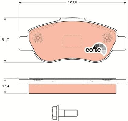 Brake Pad Set, disc brake COTEC GDB1589 - image 3