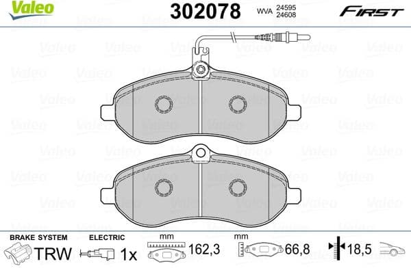 Brake Pad Set, disc brake ESSENTIAL 302078