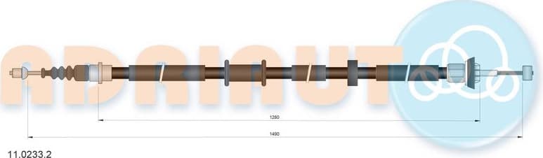 Cable Pull, parking brake 11.0233.2