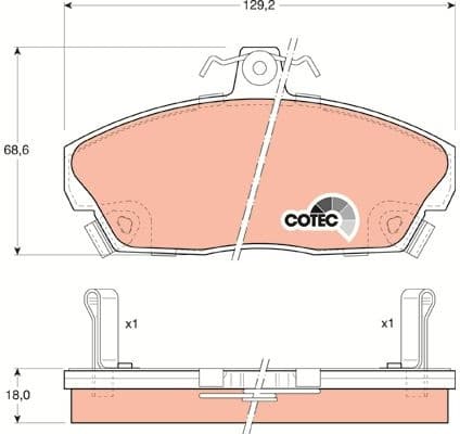 Brake Pad Set, disc brake COTEC GDB496 - image 4