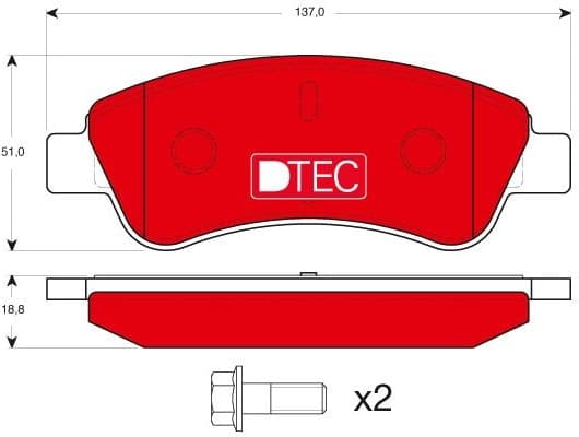 Brake Pad Set, disc brake DTEC COTEC GDB1463DTE - image 2