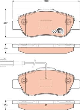 Brake Pad Set, disc brake COTEC GDB1746 - image 3