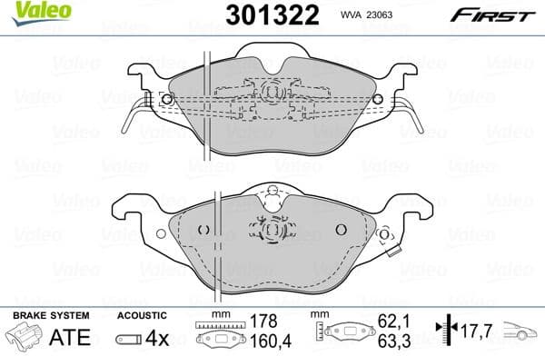 Brake Pad Set, disc brake ESSENTIAL 301322