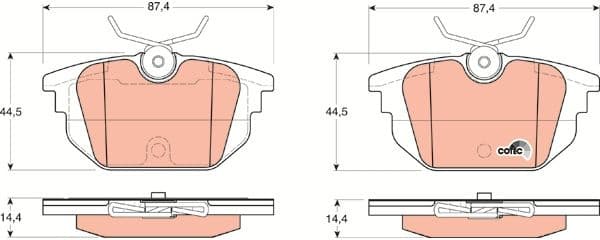 Brake Pad Set, disc brake COTEC GDB1333 - image 4