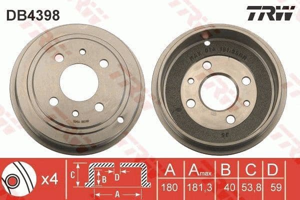 Brake Drum DB4398 - image 3