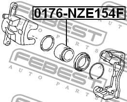 Piston, brake caliper 0176-NZE154F - image 2