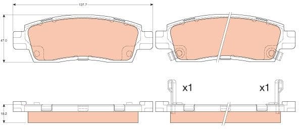 Brake Pad Set, disc brake GDB4455 - image 3