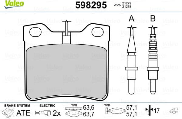 Brake Pad Set, disc brake 598295