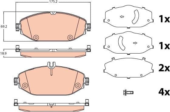 Brake pads front, Top Quality GDB2097 - image 2
