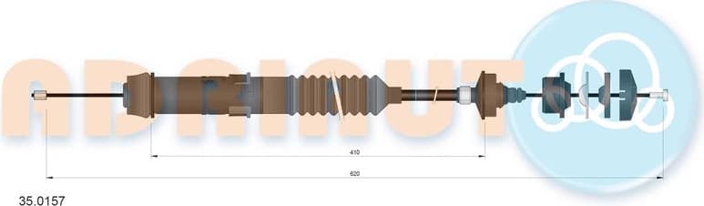 Cable Pull, clutch control 35.0157