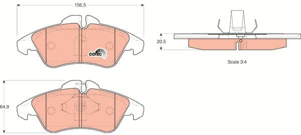 Brake Pad Set, disc brake COTEC GDB1220 - image 3