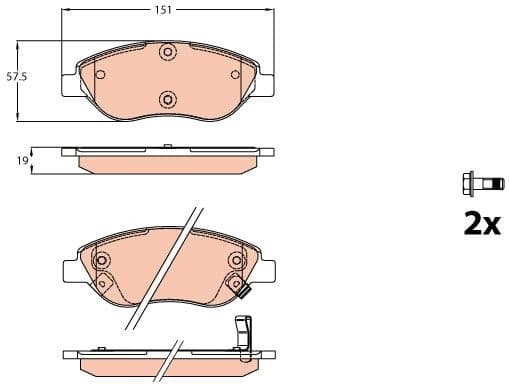 Brake Pad Set, disc brake GDB2228 - image 2