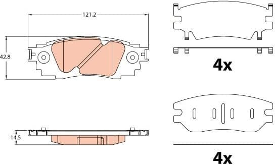 Brake pads rear, Top Quality GDB2183 - image 2
