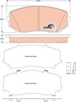 Brake Pad Set, disc brake COTEC GDB3471 - image 3