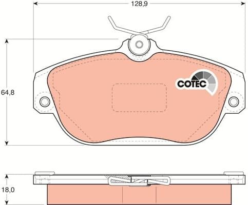 Brake Pad Set, disc brake COTEC GDB837 - image 4