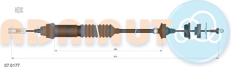 Cable Pull, clutch control 07.0177