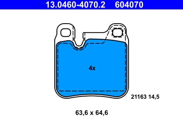 Brake Pad Set, disc brake 13.0460-4070.2
