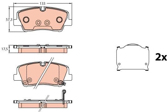 Brake Pad Set, disc brake GDB3646 - image 2