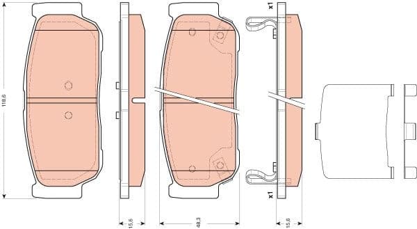 Brake Pad Set, disc brake GDB3417 - image 2