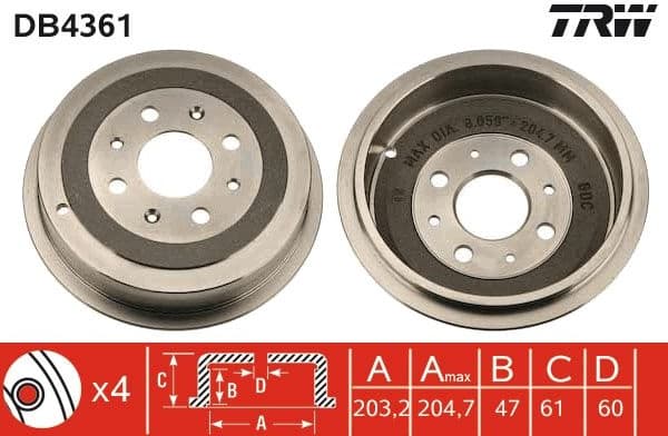 Brake Drum DB4361 - image 3