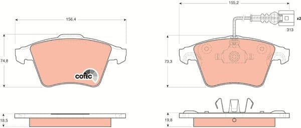 Brake pads front, Top Quality GDB1651 - image 3