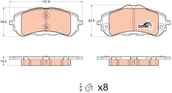 Brake Pad Set, disc brake COTEC GDB2044 - image 3