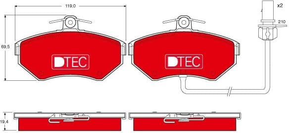 Brake Pad Set, disc brake DTEC COTEC GDB1366DTE - image 2