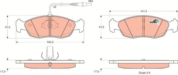 Brake Pad Set, disc brake COTEC GDB1104 - image 3