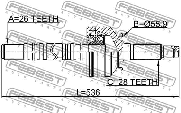 Joint Kit, drive shaft 2214-SOR - image 2