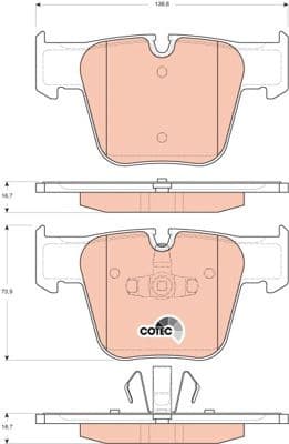 Brake Pad Set, disc brake COTEC GDB1674 - image 3