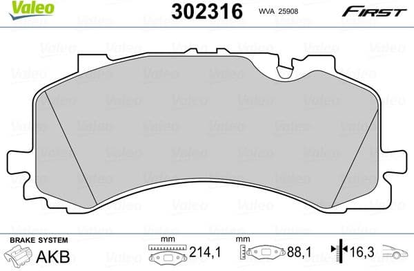 Brake Pad Set, disc brake ESSENTIAL 302316