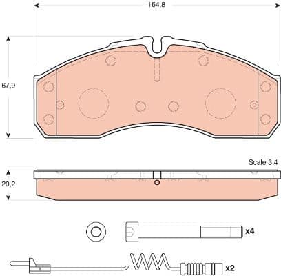 Brake Pad Set, disc brake GDB1694 - image 2