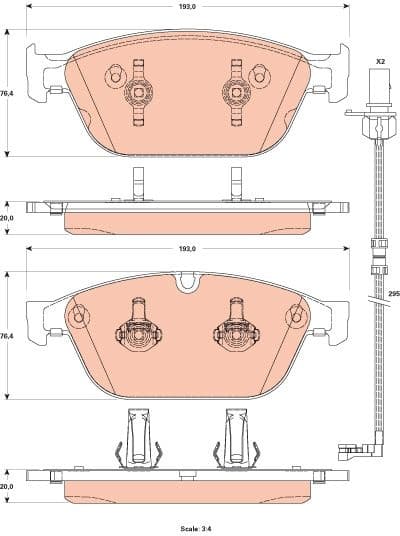 Brake Pad Set, disc brake COTEC GDB1884 - image 3
