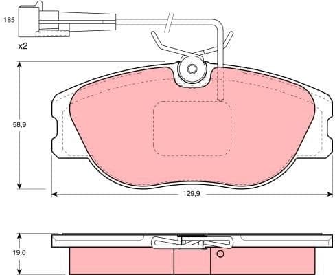 Brake Pad Set, disc brake GDB1058 - image 2