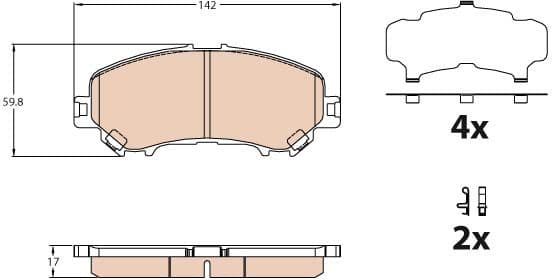 Brake Pad Set, disc brake GDB3631 - image 2