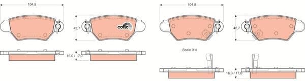 Brake Pad Set, disc brake COTEC GDB1352 - image 3
