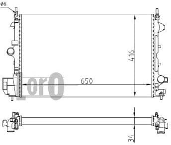 Radiator, engine cooling LORO 037-017-0085 - image 2