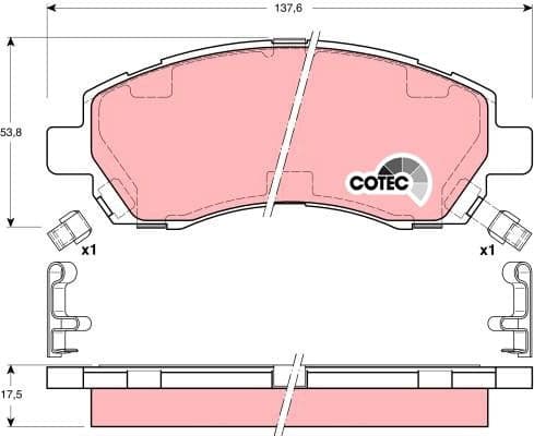 Brake Pad Set, disc brake COTEC GDB3205 - image 3