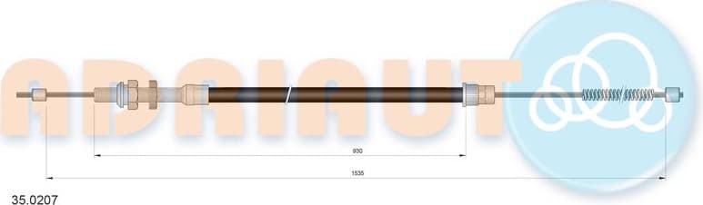 Cable Pull, parking brake 35.0207