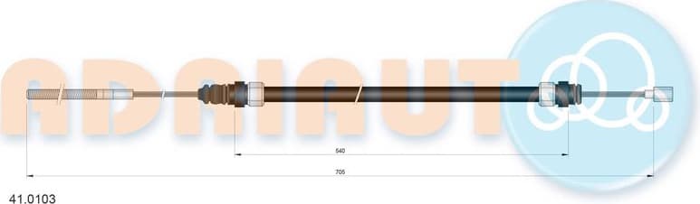Cable Pull, clutch control 41.0103
