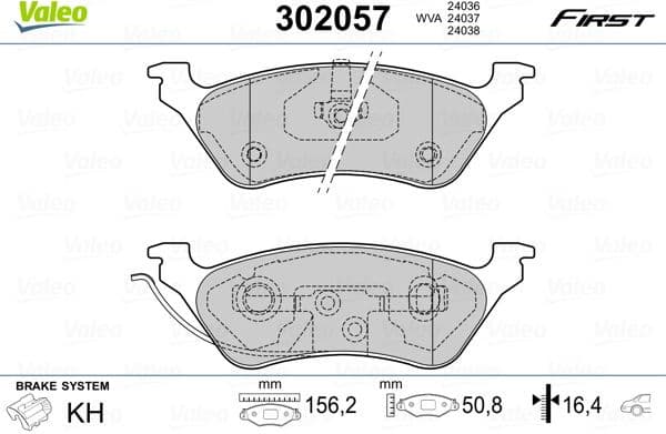 Brake Pad Set, disc brake ESSENTIAL 302057